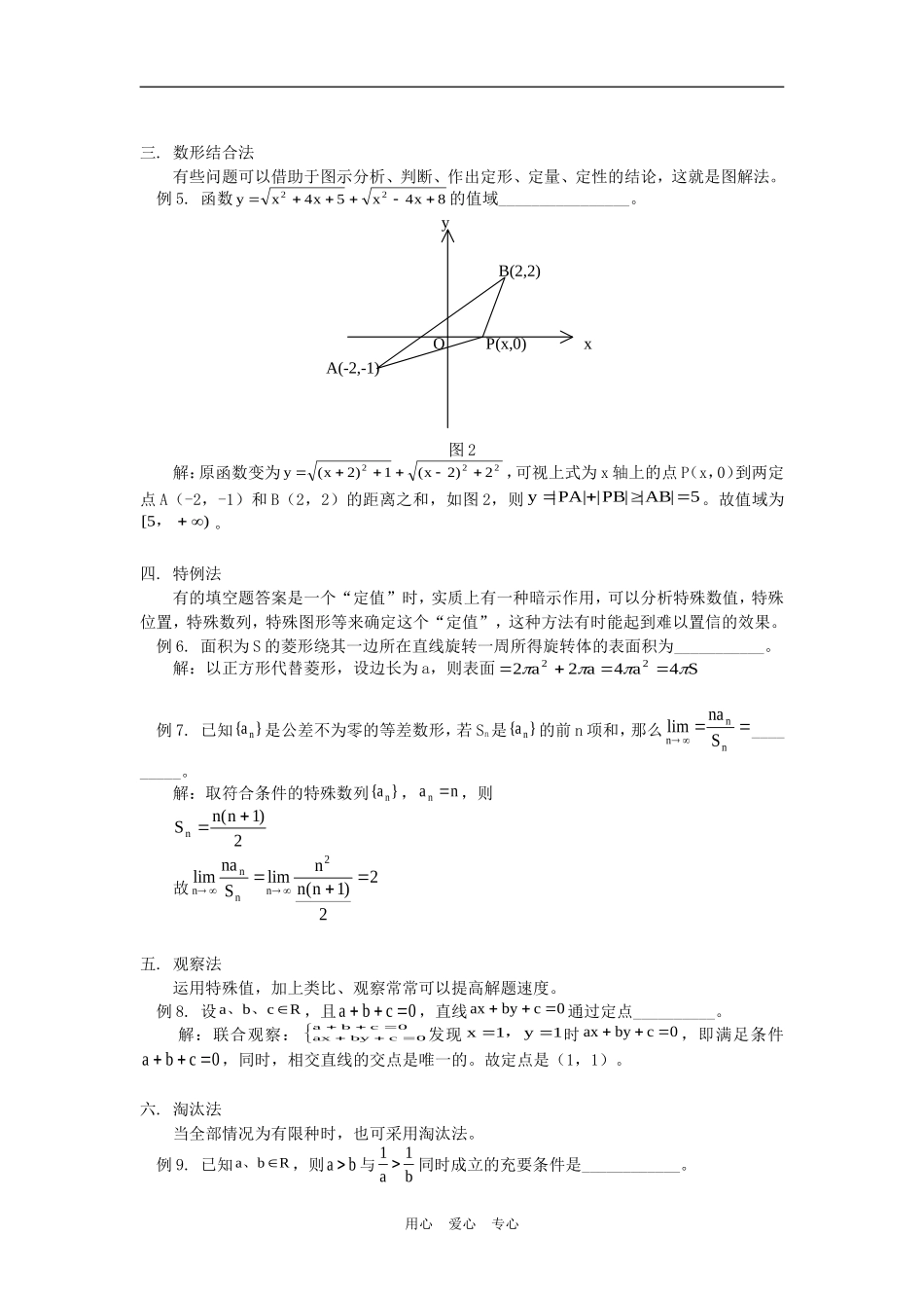 高中数学浅谈数学填空题的解题方法学法指导_第2页