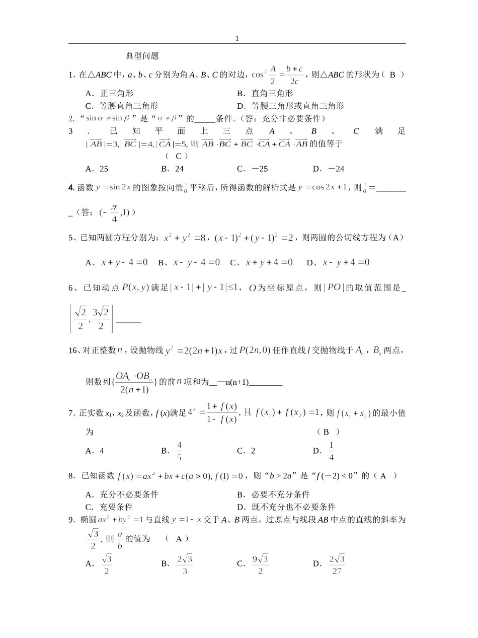 考前典型问题与易错问题_第1页
