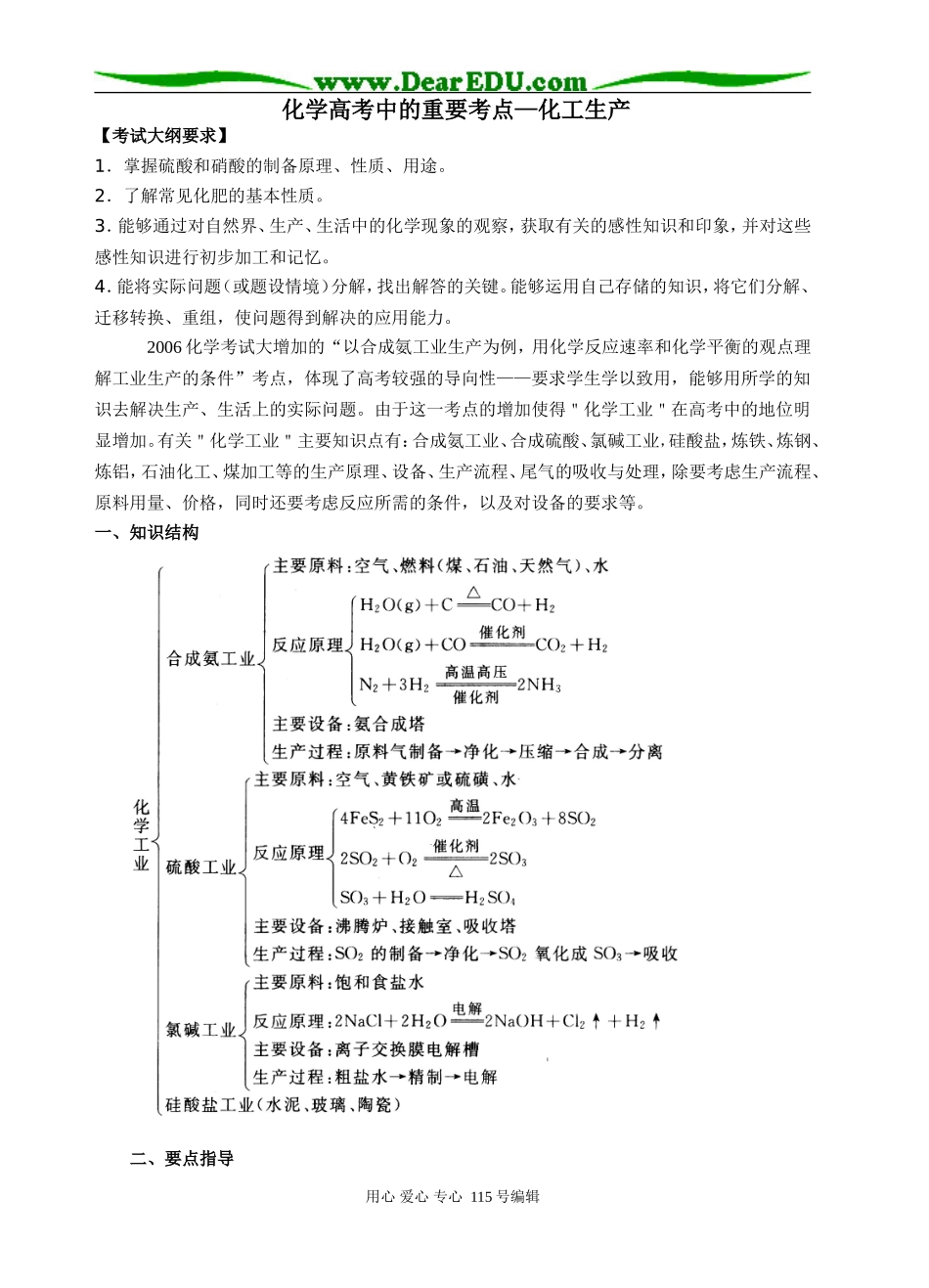 化学高考中的重要考点—化工生产_第1页