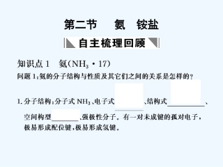 【创新设计】2011届高考化学一轮复习 第2节 氨铵盐课件 大纲人教版