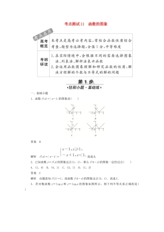 高考数学刷题首选卷 考点测试11 函数的图象 理（含解析）-人教版高三全册数学试题