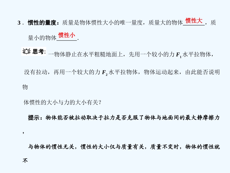 【创新设计】2011届高考物理一轮复习 第3章 第1课时 牛顿运动定律课件 人教大纲版_第3页