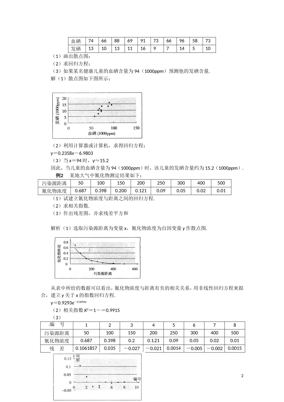高中数学 第一章《统计案例》教案（新人教A版选修1-2）_第2页