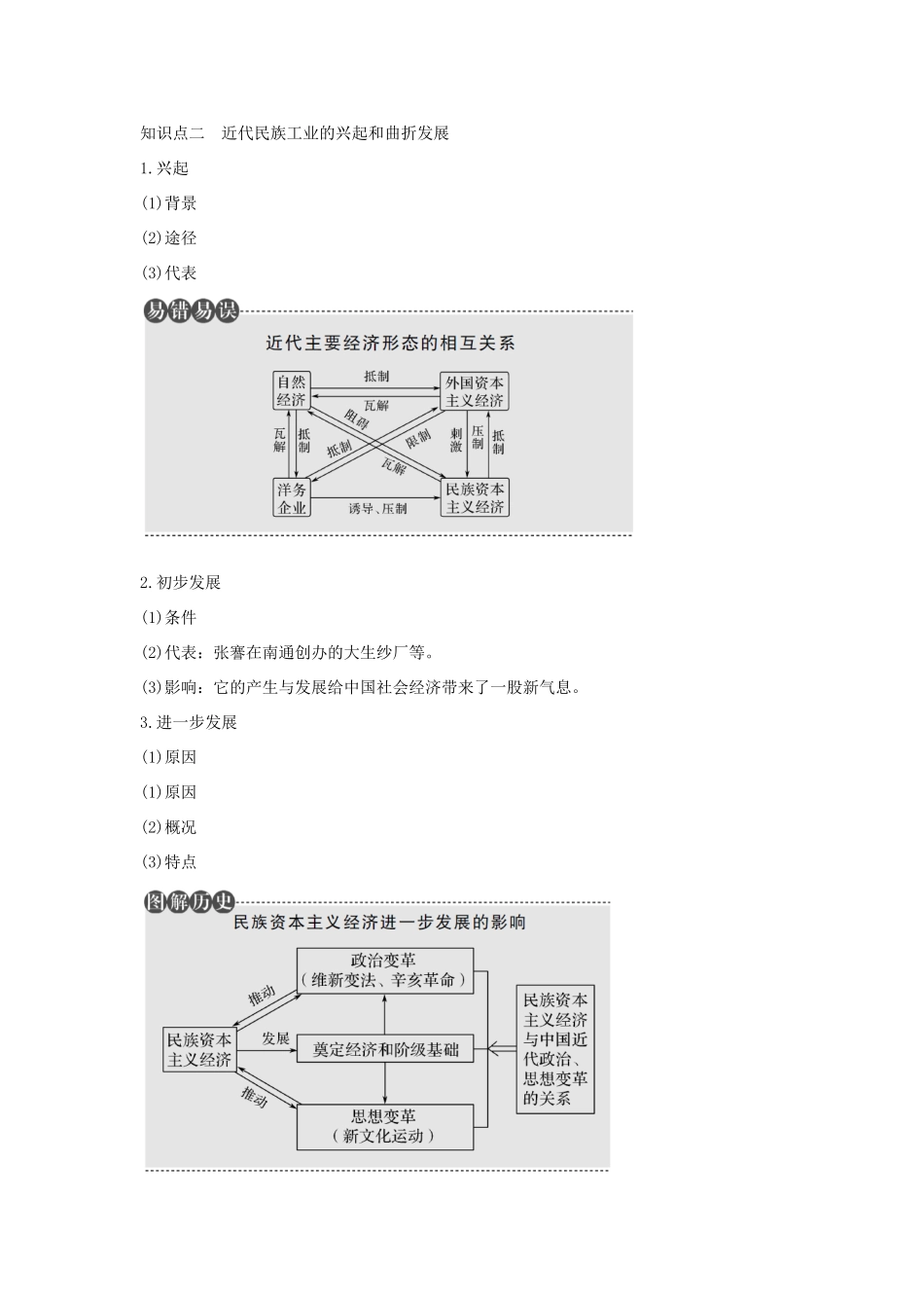 （江苏专用）高考历史总复习 专题七 近代中国资本主义的曲折发展和近现代社会生活的变迁 第21讲 近代中国民族工业的兴起和民国时期民族工业的曲折发展教师用书 人民版-人民版高三全册历史试题_第3页