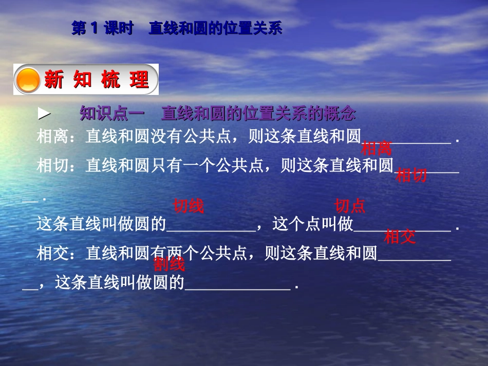 【教与学】人教版九年级数学上册课件：2422第1课时直线和圆的位置关系_第3页