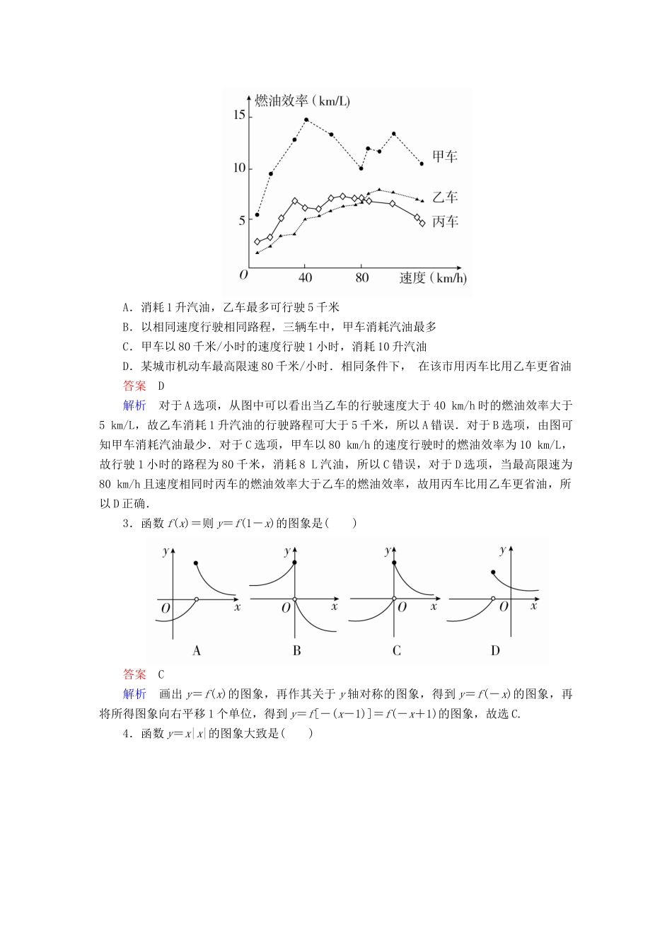 高考数学异构异模复习 第二章 函数的概念及其基本性质 2.7.1 函数图象的识辨撬题 文-人教版高三全册数学试题_第2页