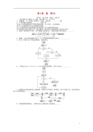 高中数学 第4章 框图章末检测（A）苏教版选修1-2-苏教版高二选修1-2数学试题