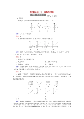 高考数学一轮复习 配餐作业10 函数的图象（含解析）理-人教版高三全册数学试题