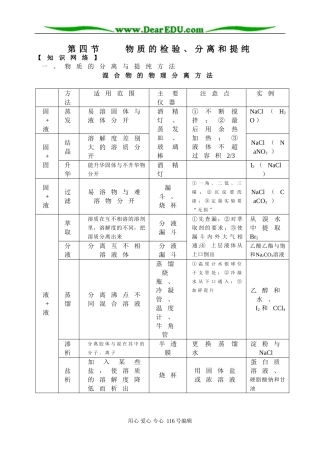 化学实验－ 物质的检验、分离和提纯