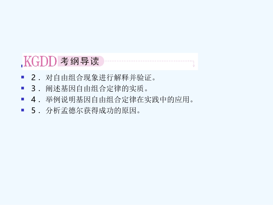 【精品】2011届高考生物第一轮复习经典学案 4-7 基因的自由组合定律课件_第2页