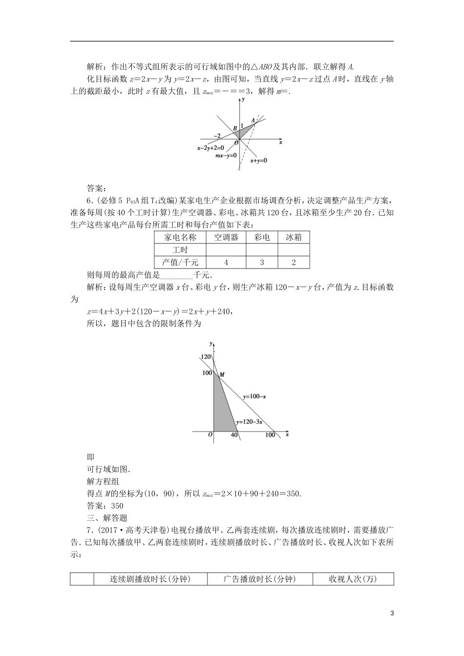 高考数学一轮复习 第7章 不等式章末总结分层演练 文-人教版高三全册数学试题_第3页