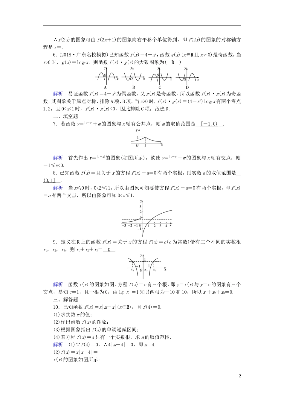 高考数学一轮复习 第二章 函数、导数及其应用 课时达标10 函数的图象 理-人教版高三全册数学试题_第2页