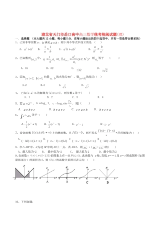 湖北省天门市岳口高中高三数学统考统阅试题(理)