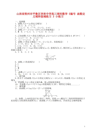 山西省朔州市平鲁区李林中学高三数学《函数定义域和值域练习》小练习 理