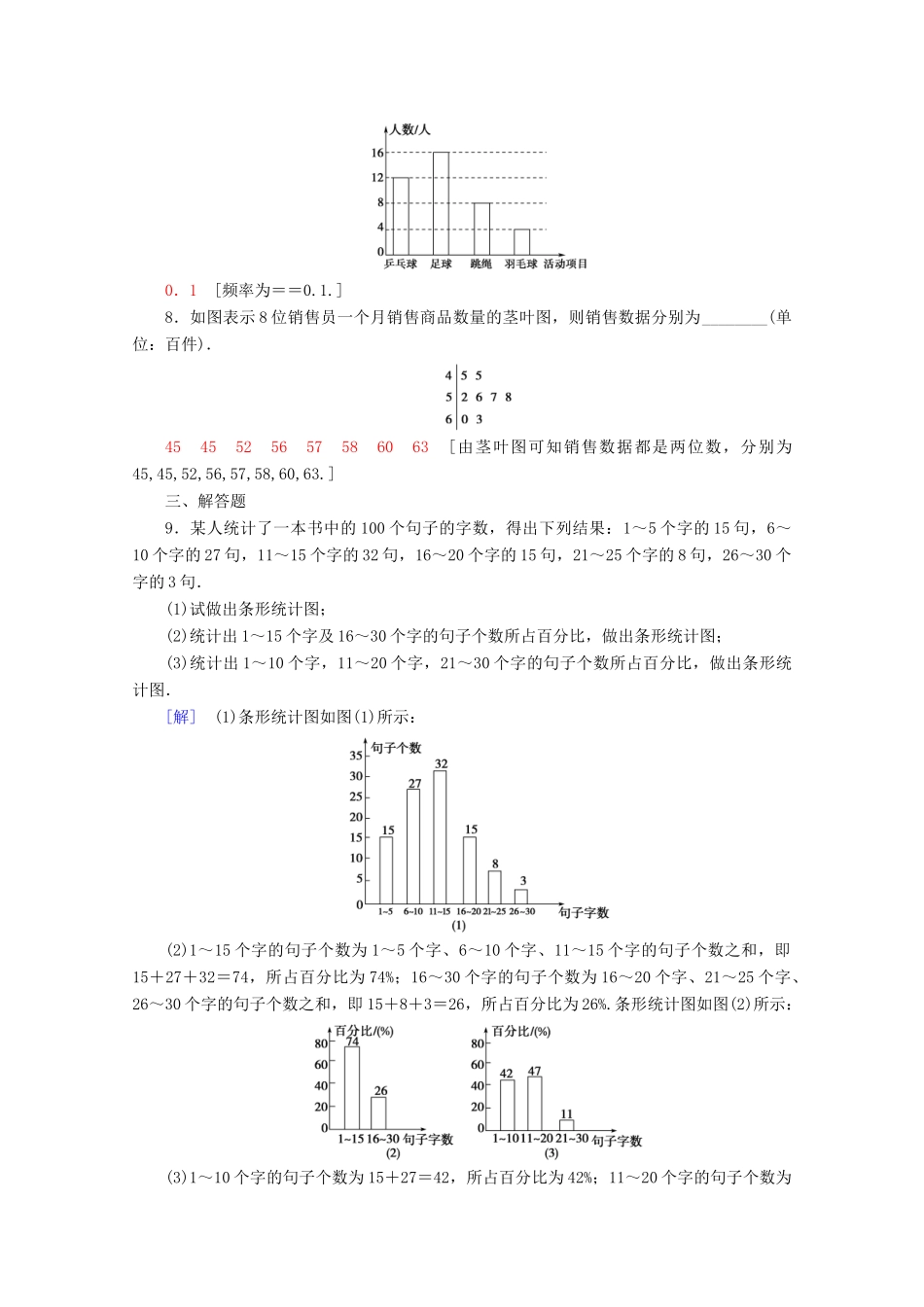 高中数学 课时分层作业4 统计图表（含解析）北师大版必修2-北师大版高一必修2数学试题_第3页