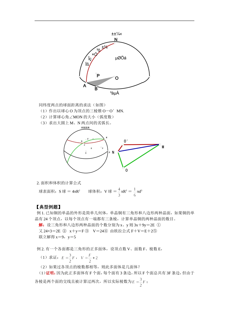 高二数学欧拉公式的发现、球人教版_第2页