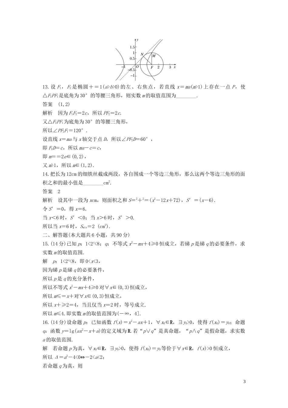 高中数学 模块综合试卷 苏教版选修1-1-苏教版高二选修1-1数学试题_第3页