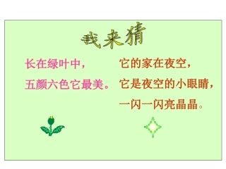 《鲜花和星星》课件