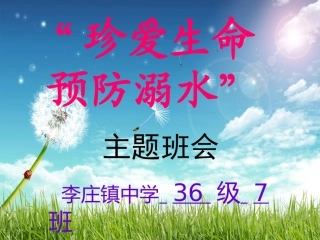 《珍爱生命-预防溺水》主题班会课件(1)