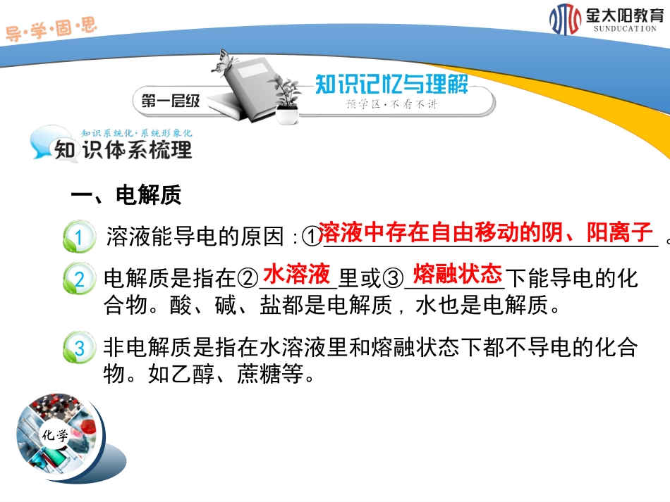 《酸、碱、盐在水溶液中的电离》（第1课时）导学案_第3页