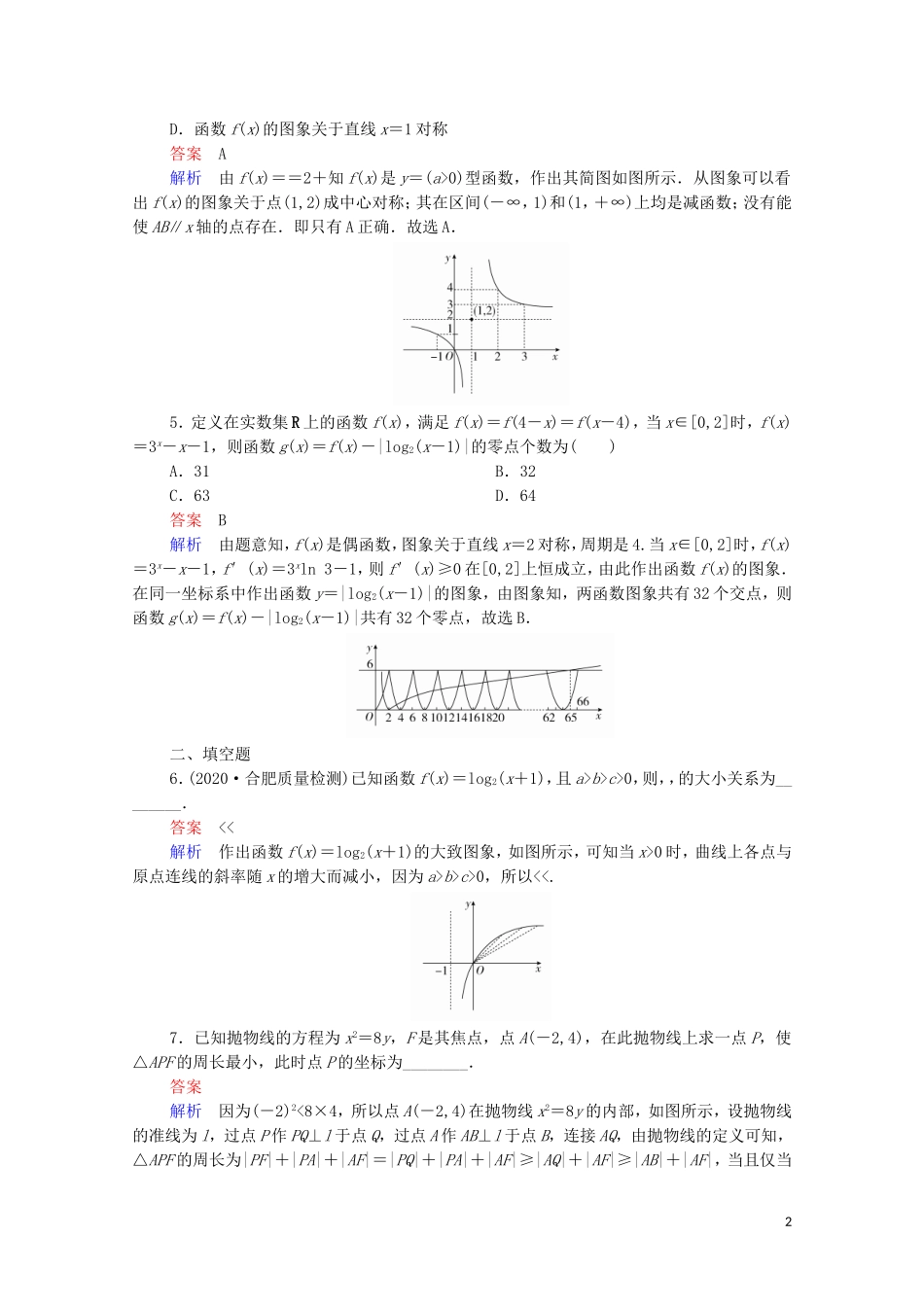 高考数学一轮复习 第三部分 数学思想专练 数形结合思想专练（含解析）苏教版-苏教版高三全册数学试题_第2页