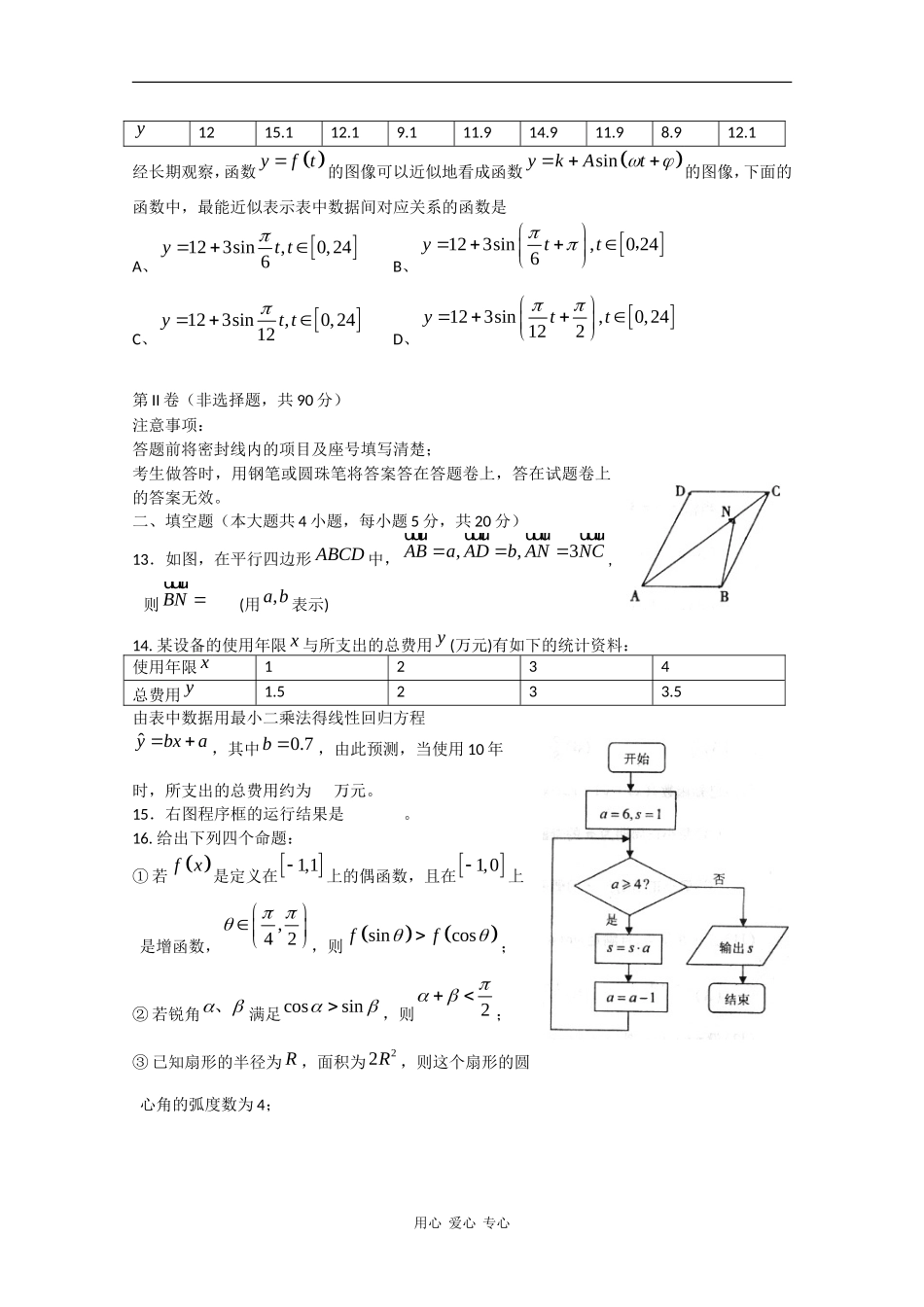 河南省商丘市08-09学年高一数学下学期期末考试_第3页