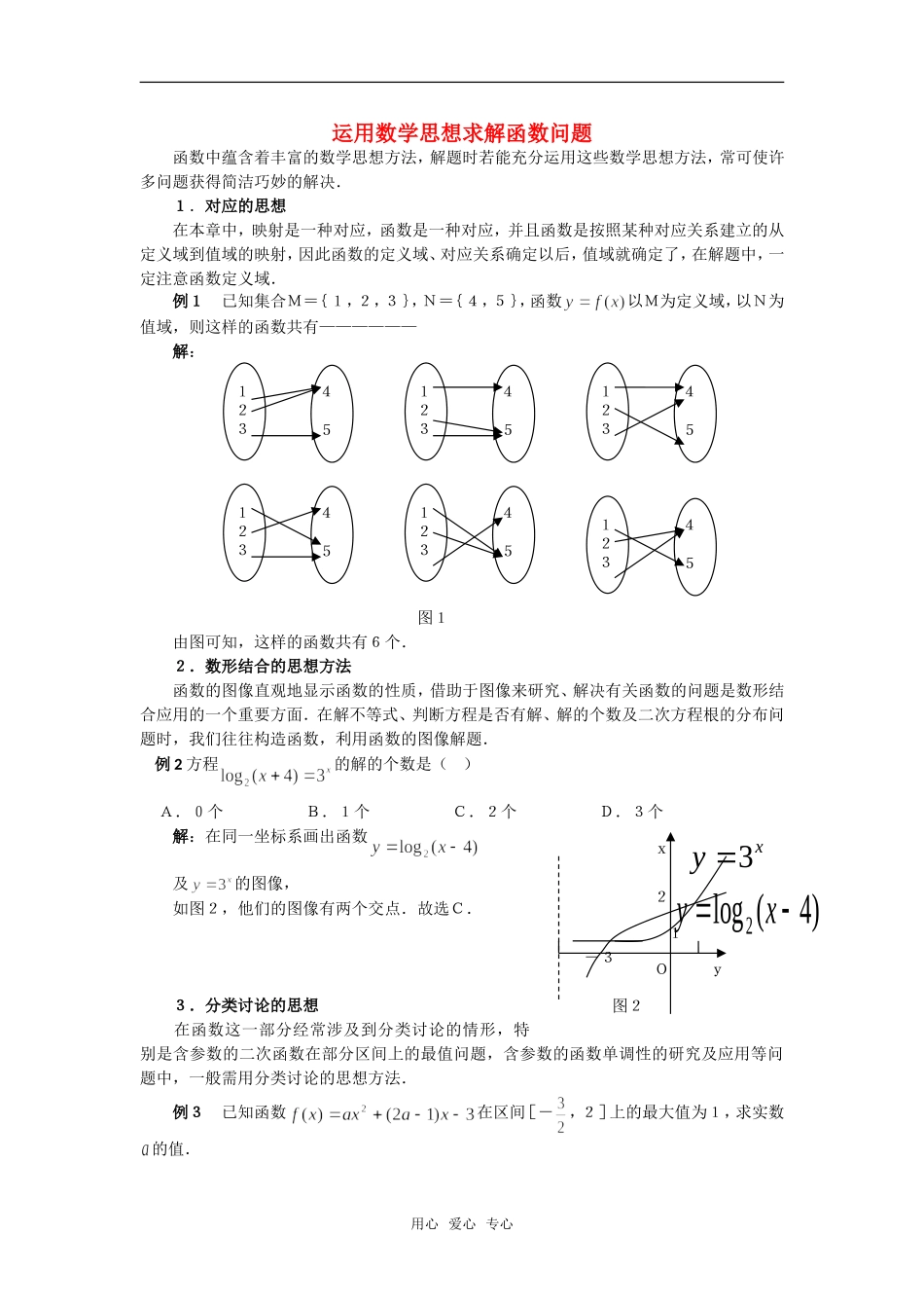 高考数学复习点拨 运用数学思想求解函数问题_第1页