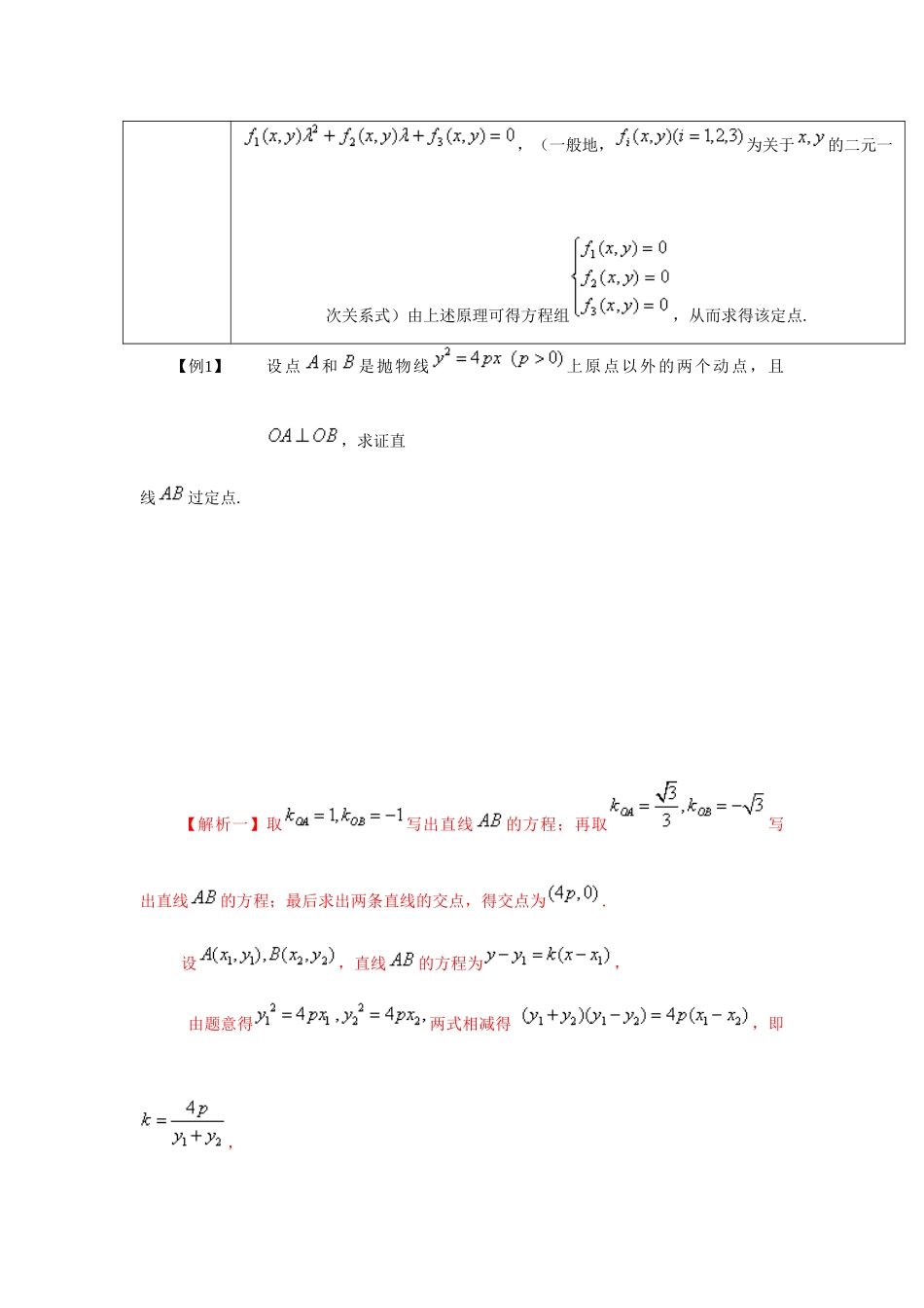 高考数学 常见题型解法归纳反馈训练 第79讲 圆锥曲线中的定点和定值问题的解法-人教版高三全册数学试题_第2页