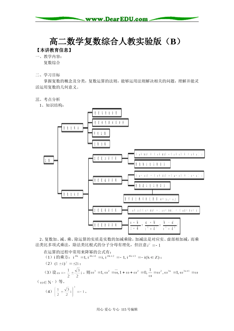 高二数学复数综合人教实验版（B）知识精讲_第1页
