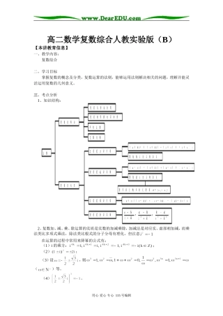 高二数学复数综合人教实验版（B）知识精讲