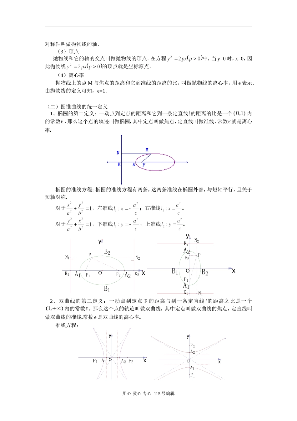 高二数学抛物线与圆锥曲线的统一定义苏教版知识精讲_第2页