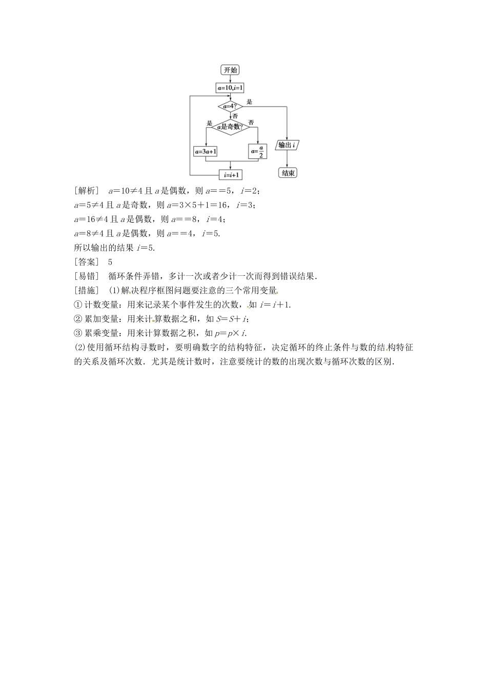 高考数学复习 专题04 算法与程序框图 算法与程序框图易错点-人教版高三全册数学试题_第2页