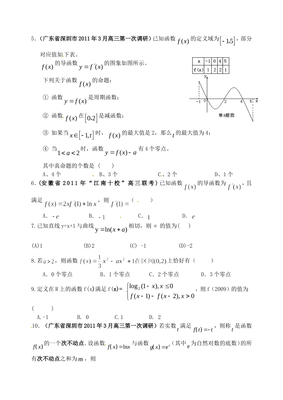 高考数学备考30分钟课堂集训系列专题2 函数与导数（学生版）_第2页