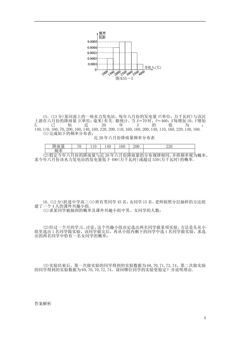 高考数学一轮复习 用样本估计总体基础知识检测 文-人教版高三全册数学试题_第3页
