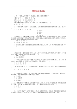 高考数学一轮复习 用样本估计总体基础知识检测 文-人教版高三全册数学试题
