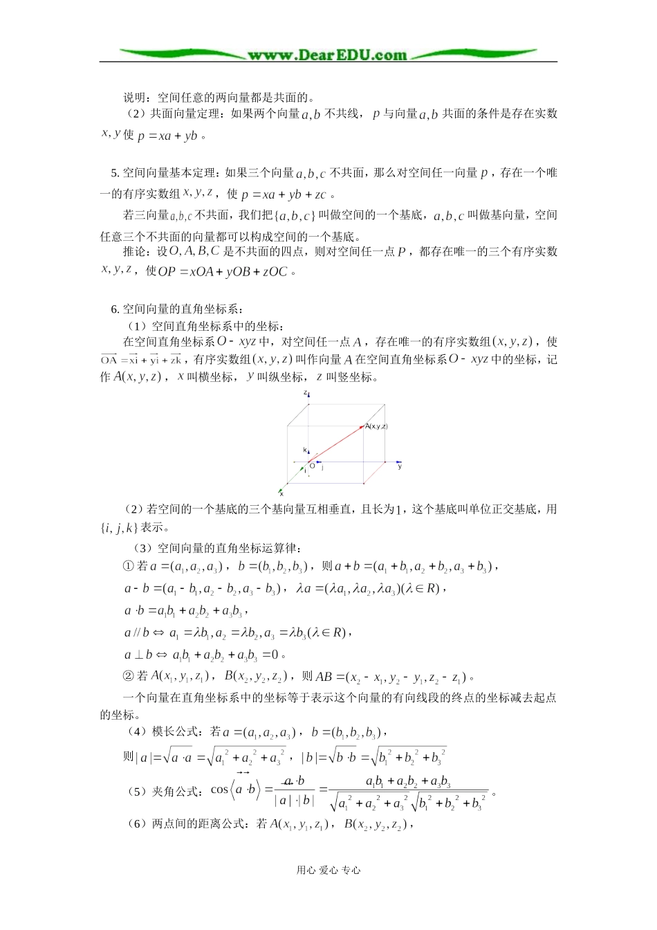 高二数学空间向量知识精讲 苏教版_第2页