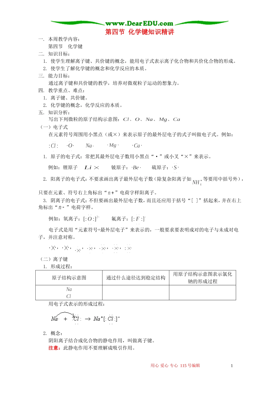 第四节 化学键知识精讲 人教版_第1页