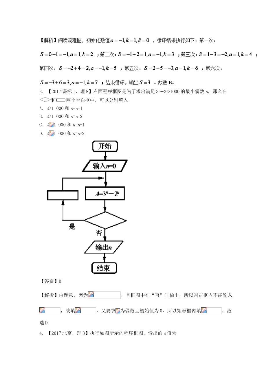 高考数学 专题13.1 算法初步试题 理-人教版高三全册数学试题_第3页