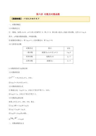 高考数学一轮复习 专题2.6 对数及对数函数练习（含解析）-人教版高三全册数学试题