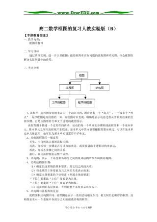 高二数学框图的复习人教实验版（B）知识精讲