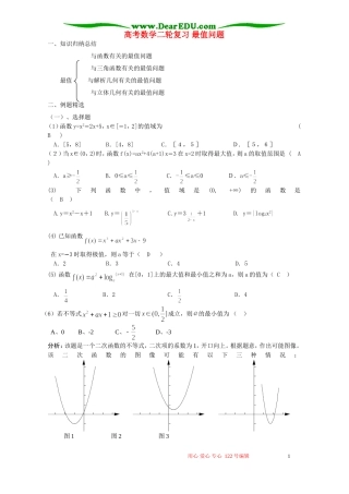高考数学二轮复习 最值问题