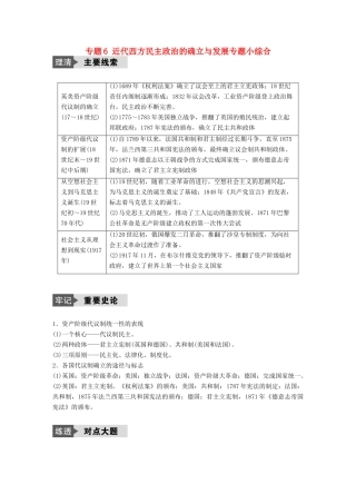 （浙江选考）高考历史总复习 专题6 近代西方民主政治的确立与发展专题小综合-人教版高三全册历史试题
