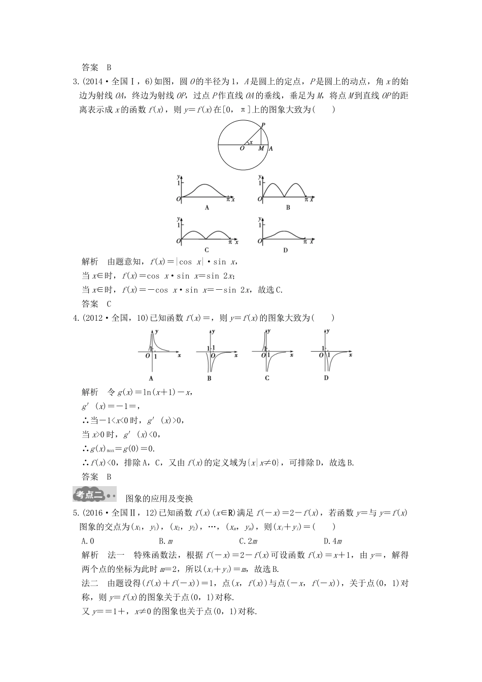 高考数学一轮总复习 第2章 函数的概念与基本初等函数 第6节 函数的图象高考AB卷 理-人教版高三全册数学试题_第2页