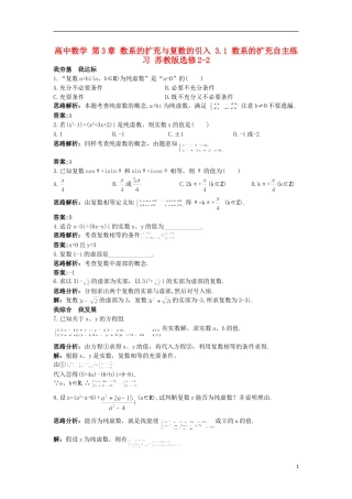 高中数学 第3章 数系的扩充与复数的引入 3.1 数系的扩充自主练习 苏教版选修2-2-苏教版高二选修2-2数学试题