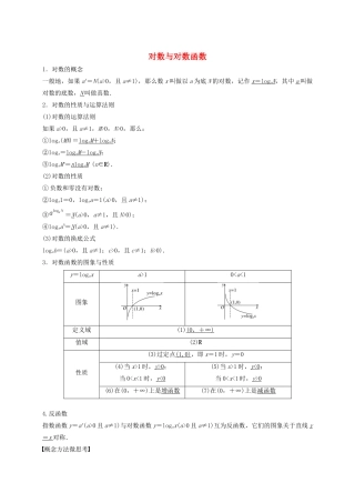 高考数学 考点 第三章 函数概念与基本初等函数Ⅰ对数与对数函数（理）-人教版高三全册数学试题