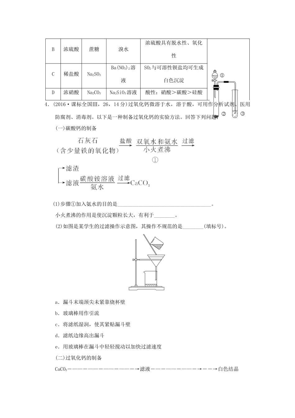 三年高考两年模拟高考化学专题汇编 专题二十三 化学实验方法的设计与评价-人教版高三全册化学试题_第2页
