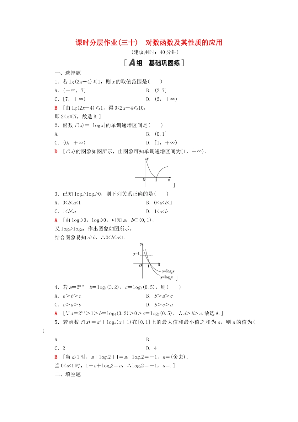 高中数学 第四章 指数函数与对数函数 4.4.2 对数函数及其性质的应用课时分层作业（含解析）新人教A版必修第一册-新人教A版高一第一册数学试题_第1页