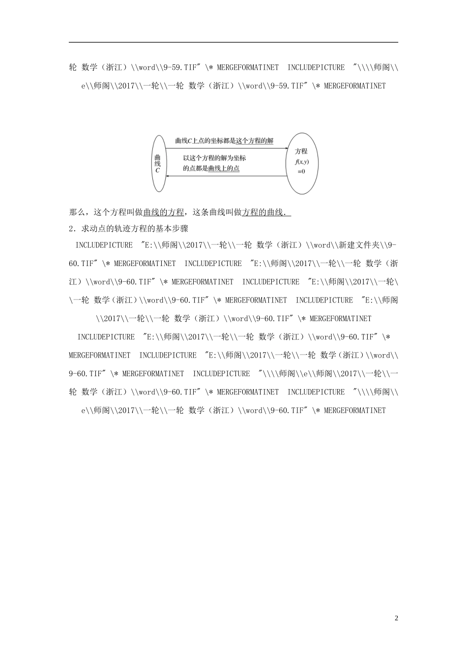 （浙江专用）高考数学大一轮复习 第九章 平面解析几何 9.8 曲线与方程教师用书-人教版高三全册数学试题_第2页