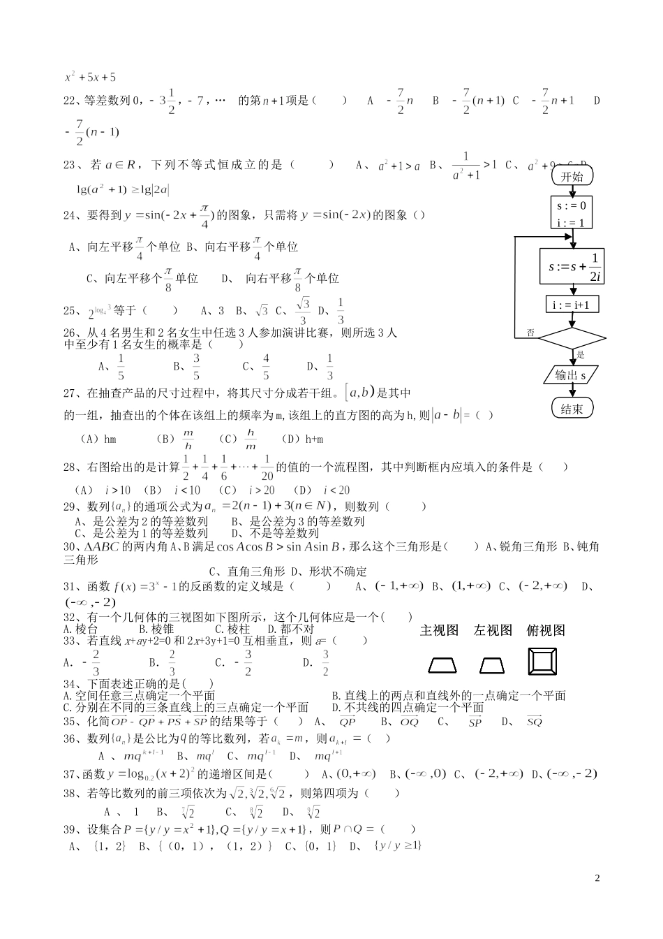 广东省高考数学选择题应试技能100题_第2页