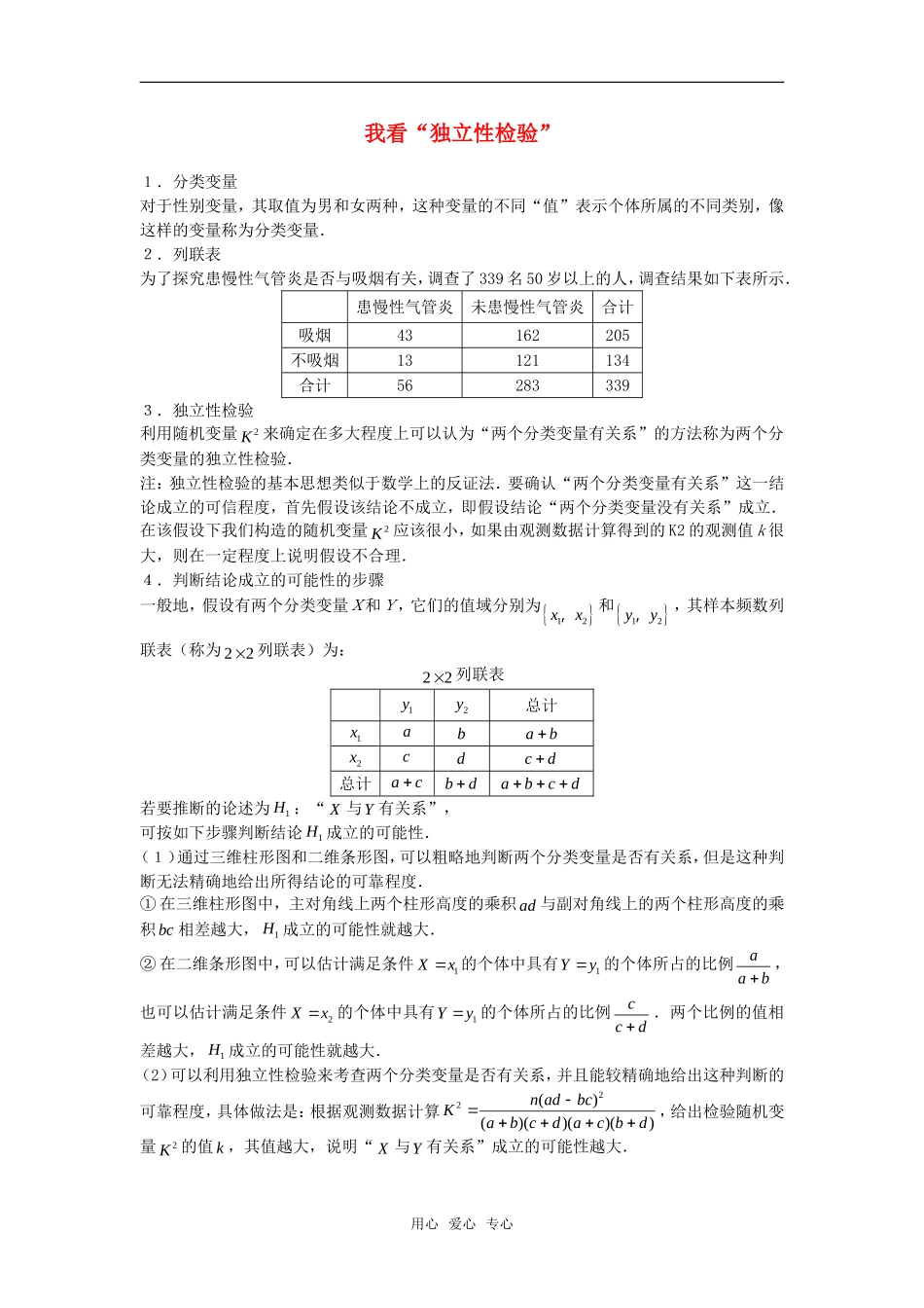 高考数学复习点拨 我看“独立性检验”_第1页